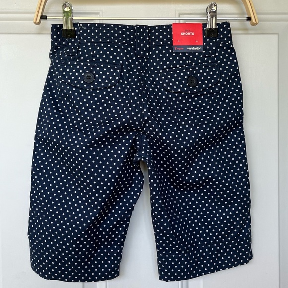 •Gap Kids• NWT Navy Blue Polka Dot Bermuda Shorts - Size 7 - Picture 5 of 9